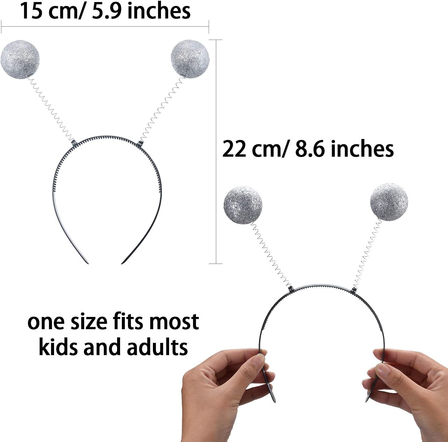 4 Pieces Martian Antenna Headband Alien Headband Boppers Silver Ball Head Boppers for Halloween Party Costume Supplies : Toys & Games
