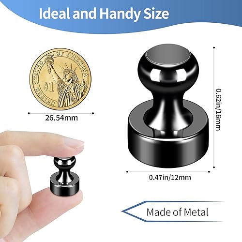 Miniatura 2 de Paquete de 12 imanes coloridos para refrigerador, pasadores magnéticos de alta resistencia, imanes de nevera para pizarra blanca, mapa, oficina,