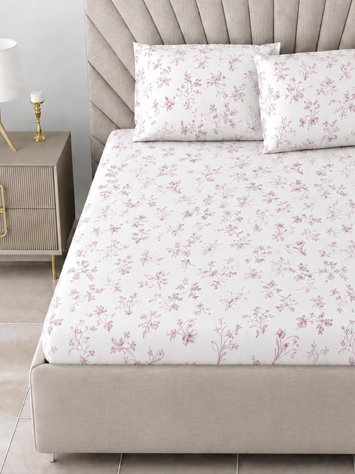 Bombay Dyeing Vintage King Size Bedsheet Set - 180TC & 100% Cotton - VK12 | With 2 Pillow Covers - Fade-Resistant Colors, Ultra Soft, Breathable Fabric - 274cms x 274cms - Bombay Dyeing Vintage-image-31