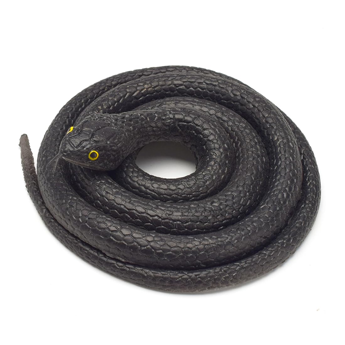 Serpente di Gomma, Serpente Finto, Giocattolo Serpente, Grande Serpente Realistico in Gomma, Accessorio da Giardino, Regalo Divertente (nero)