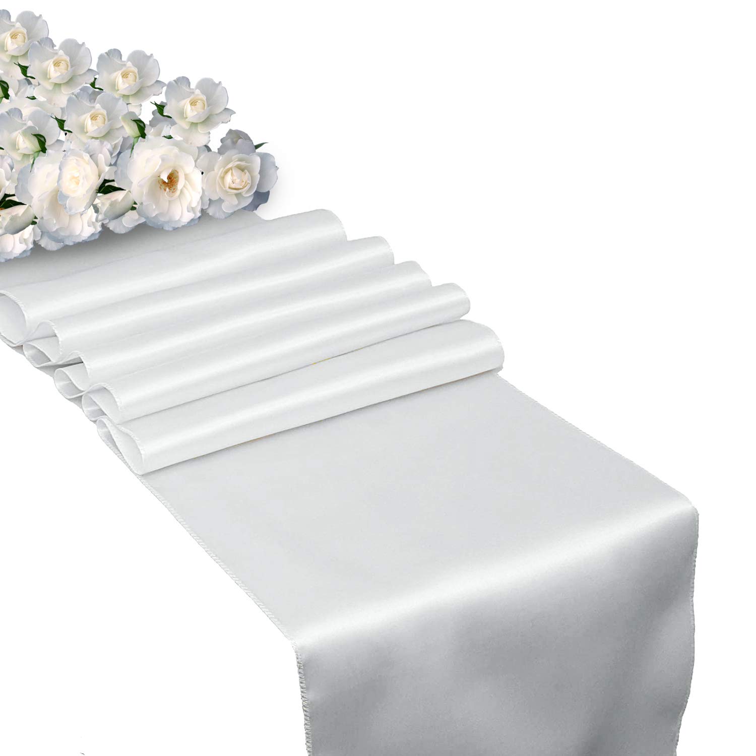 Lot De 10 Chemins De Table En Satin Doré Rose De 30 X 275 Cm De Long