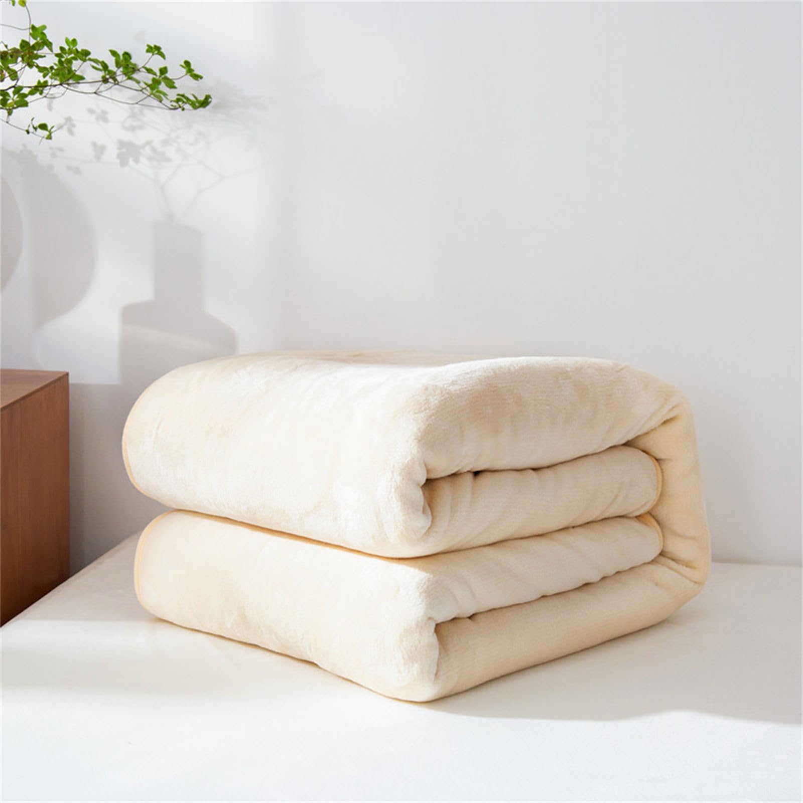 Chickwin Stile Cialda Coperta di Flanella, Tinta Unita Coperte Calda Coperta Divano Microfibra Morbida e Confortevole Coperta Letto per Letto Singolo