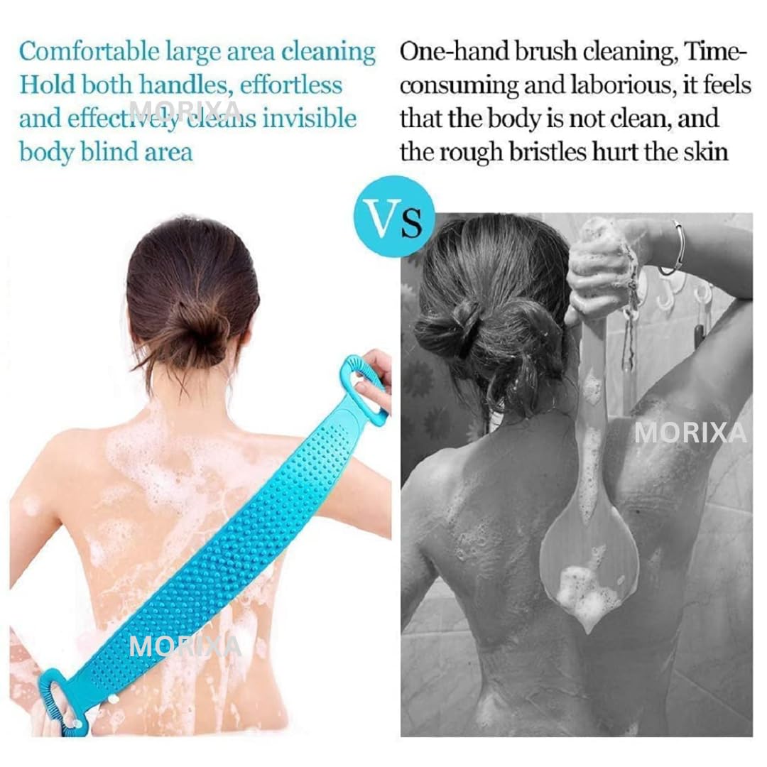 MORIXA Body (1 Piece Scruber + 1 Bath Belt Combo) Exfoliating Shower Brush for Deep Cleansing & Smooth Skin | Soft Cotton Unisex Robe | Ideal Spa Gift Set for Men & Women 2