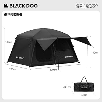 Amazon.co.jp: 【公式】BLACKDOG ロッジ型テント 峯宛6.8 4-6人