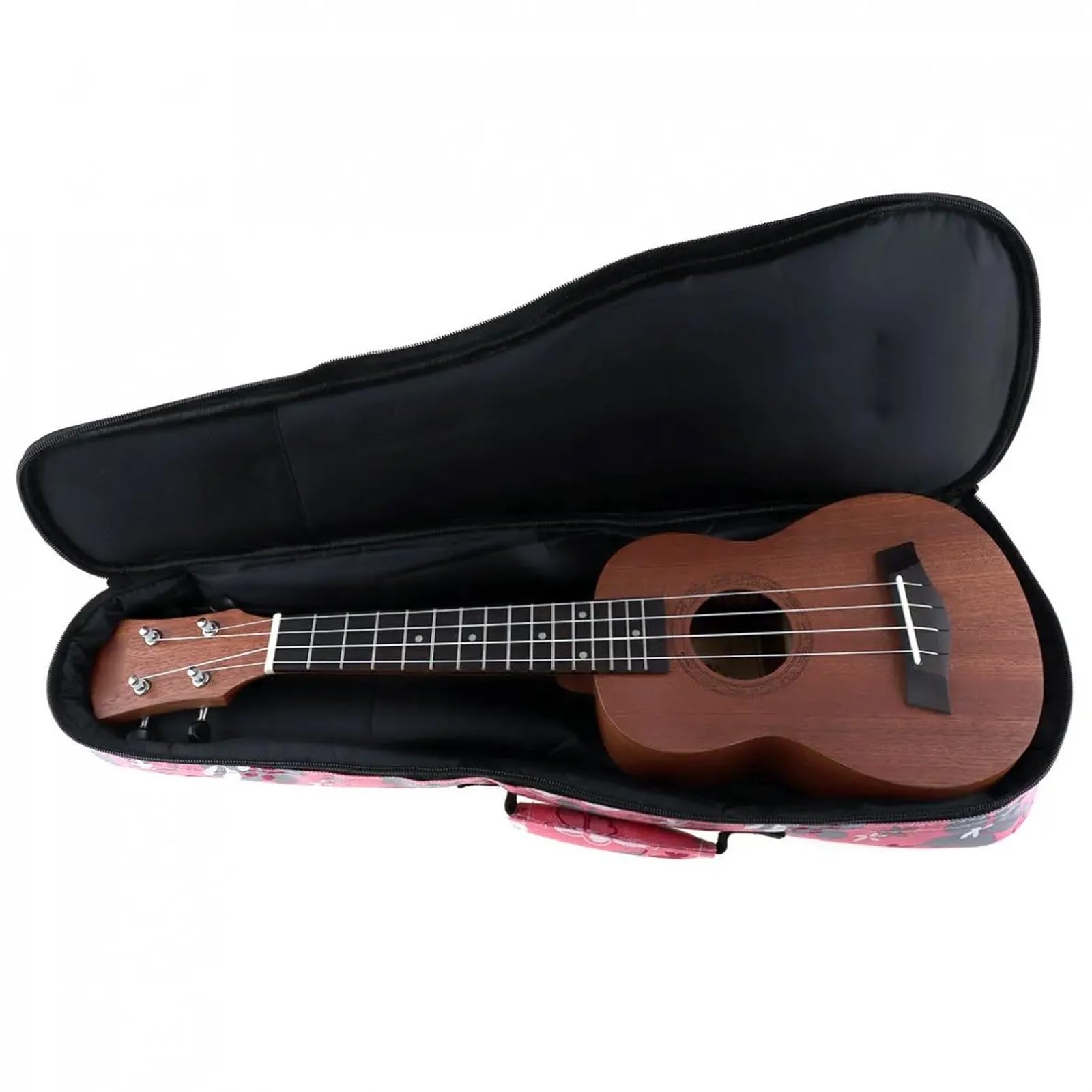 Gitarrentasche Gitarrenrucksack 21 Zoll Bunte Ukulelentasche 10 mm weiche Baumwolltasche Gig Ukelele Mini-Gitarrenrucksack 2 Farben Optionale Gitarrentaschen(Pink)