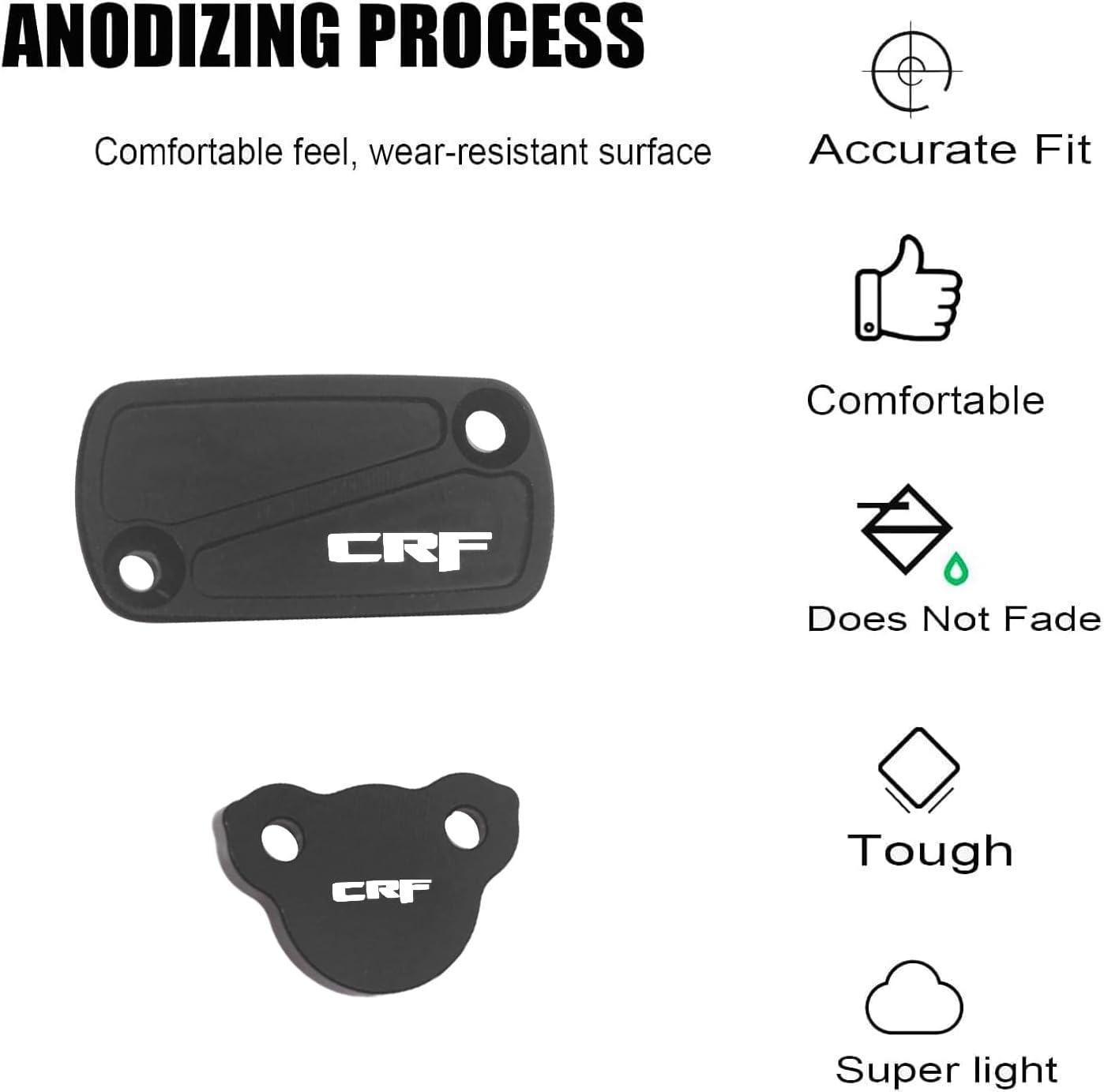 CNC Front Rear Brake Reservoir Fluid Cover Cap For CR125R CR250R 02-07 CRF150R 07-24 CRF250R 04-24 CRF250X 04-17 CRF250RX 19-24 CRF250F 19-24 CRF450R CRF450RX CRF450X Dirt Pit Bike (Black)