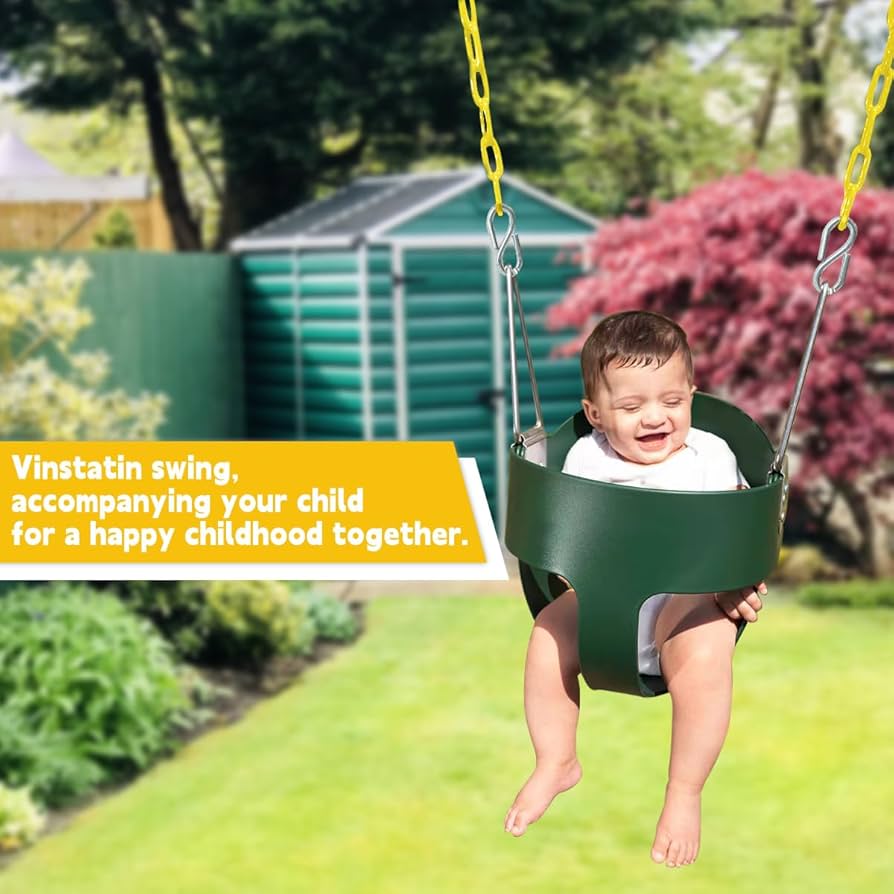 Outdoor Adjustable Garden Swing - Safety Rope With Hanging Bucket Booster Seat Detachable Outdoor Garden Safety Swing For Baby Kids Infants Toddlers
