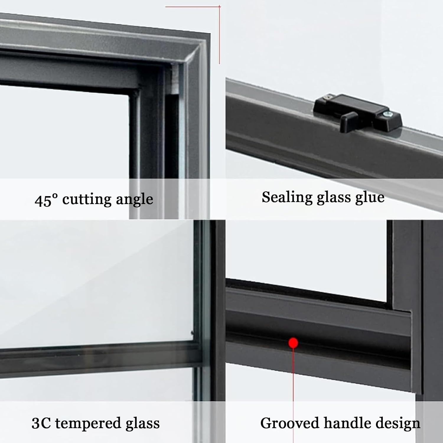 JKGHK Aluminum Shed Window, Double Hung Sliding Windows with Lock and Screen, Basement Slide Window Replacement, Service Windows with Tempered Glass(WxH 10x21 in/25x53cm)