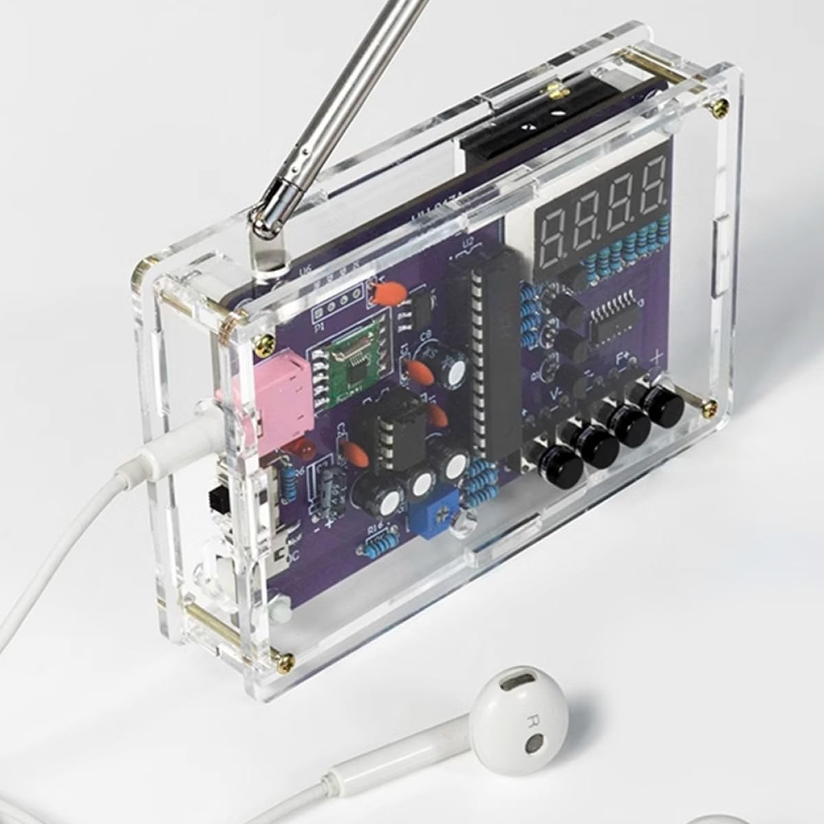 Kit de Radio FM para Soldadura DIY Circuito Electrónico y Carcasa, Proyecto de Ensamblaje para Principiantes, Accesorios para Práctica de Soldadura y Aprendizaje Stem Educativo