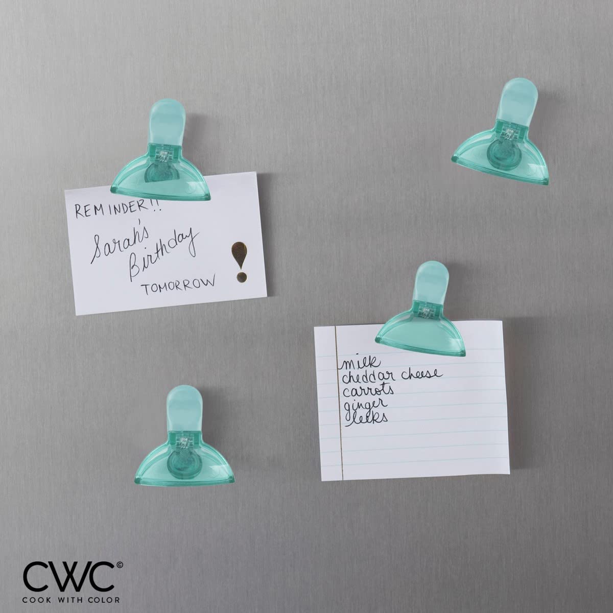 COOK WITH COLOR Lot De 4 Pinces à Frites Robustes De 12,7 Cm De Large Pour Le Stockage Des Aliments Avec Fermeture Hermétique Pour Sacs à Pain, Sacs à Goûter Et Sacs