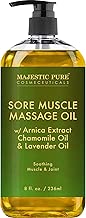 MAJESTIC PURE Arnica Sore Muscle Massage Oil for Body - Best Natural Therapy with Lavender and Chamomile Essential Oils - Warming, Relaxing, Massaging Joint Pain Relief Support - 8 fl. oz - coolthings.us