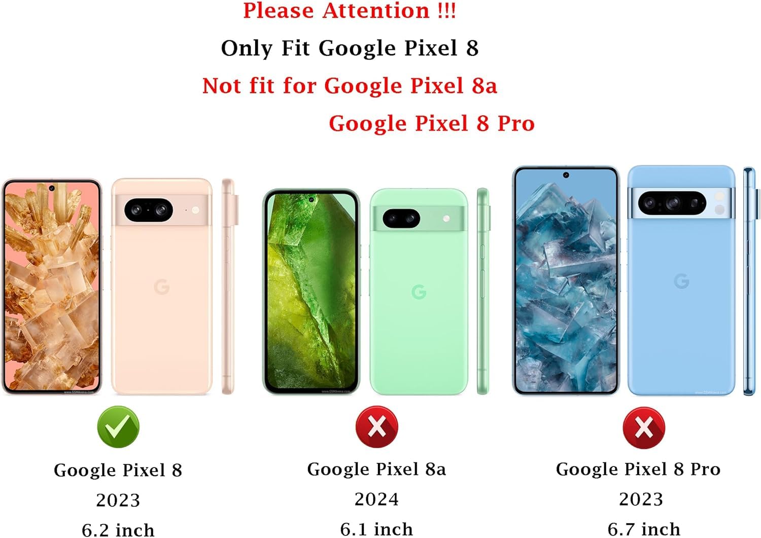 Jeylly for Google Pixel 8 Case with 2 Screen Protector - Image 2