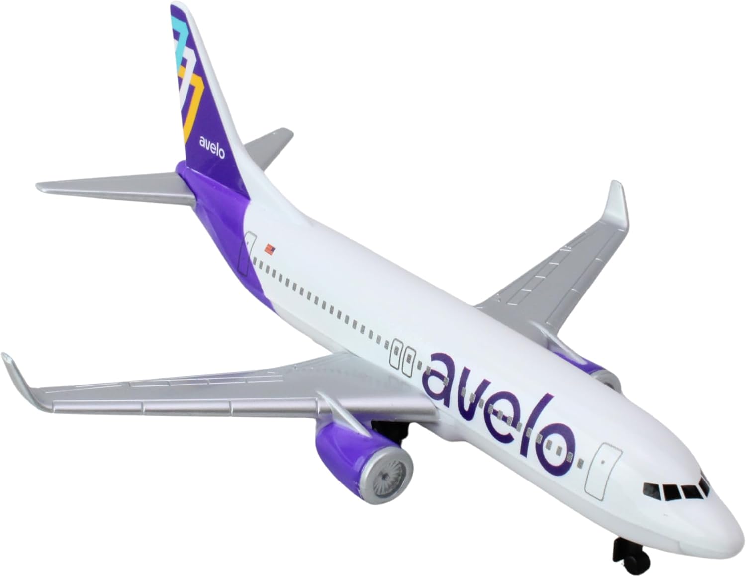 Daron Toy Airplane – Avelo Airlines – Die-Cast Metal Model 737 Plane with Plastic Parts and Rolling Wheels for Kids Ages 3+