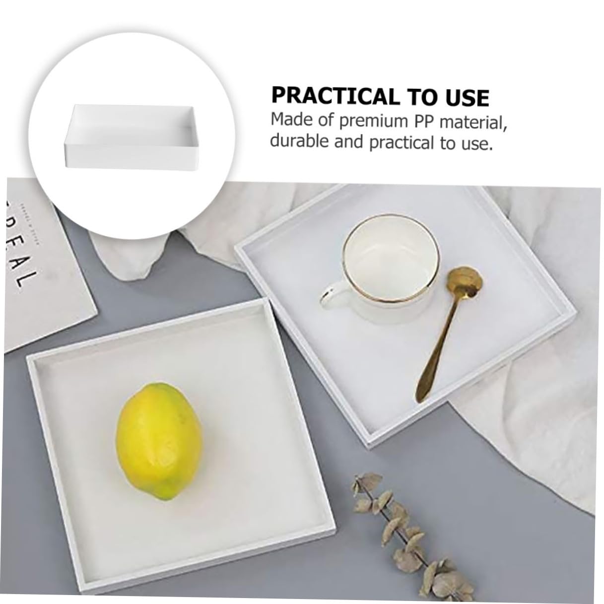 Bandeja de Laboratorio Resistente a Químicos de Polipropileno Blanco y Fácil Limpieza para Organizar Pequeños Consumibles E Instrumentos