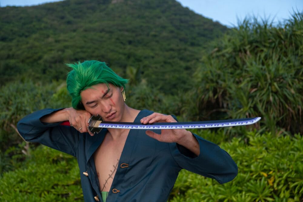 Spada Cosplay Katana di bambù Anime, Spada di Un Pezzo Ispirata a Katana Roronoa Zoro 105 cm 41 Pollici Una varietà di Stili tra Cui Scegliere