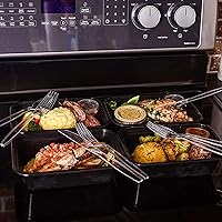 Vista 3 de 200 cuchillos de plástico transparente, cucharas desechables pesadas, cubiertos de plástico, cubiertos de plástico transparente a granel