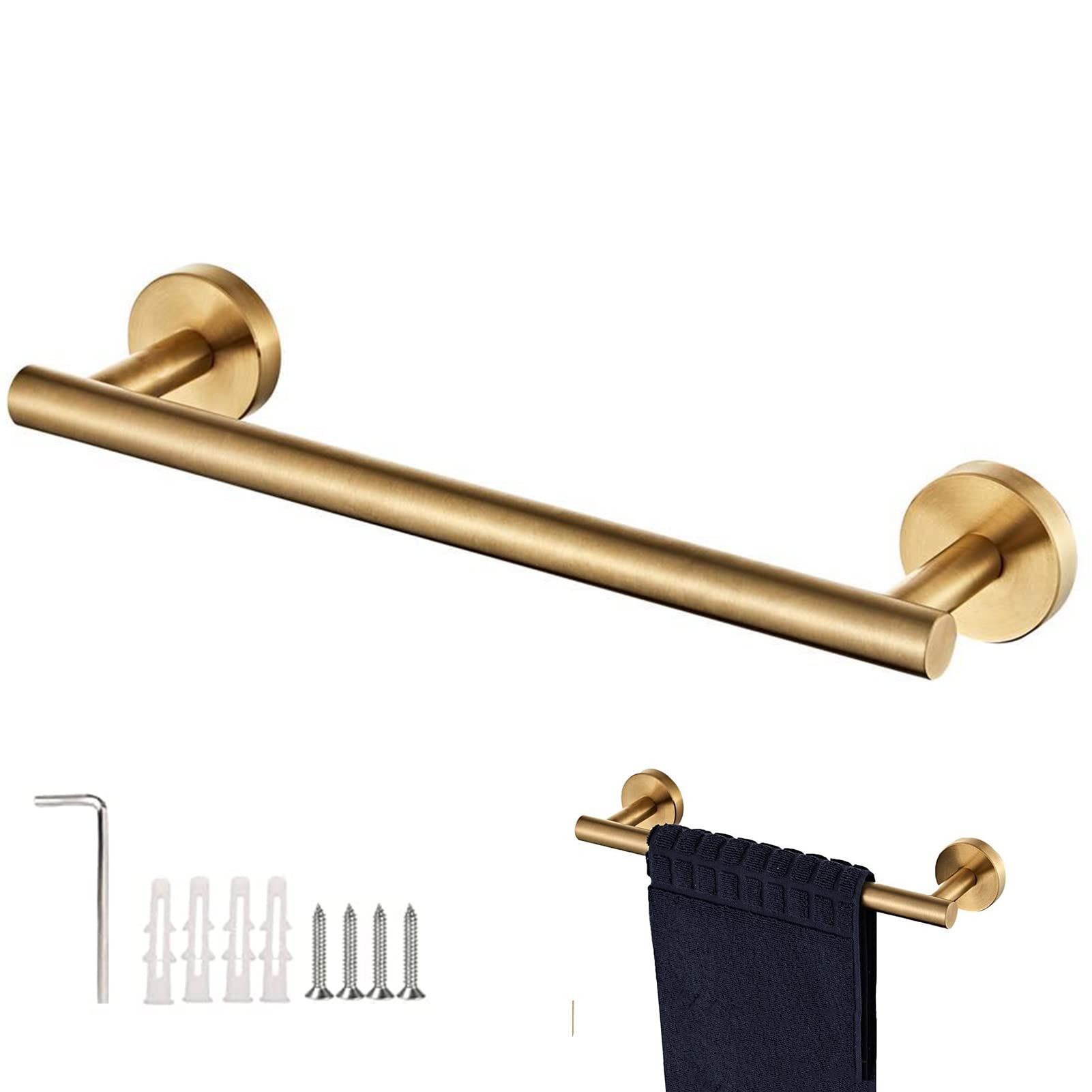 Porte-serviette à serviette à rack de rail LWX en acier inoxydable mural 16 pouces