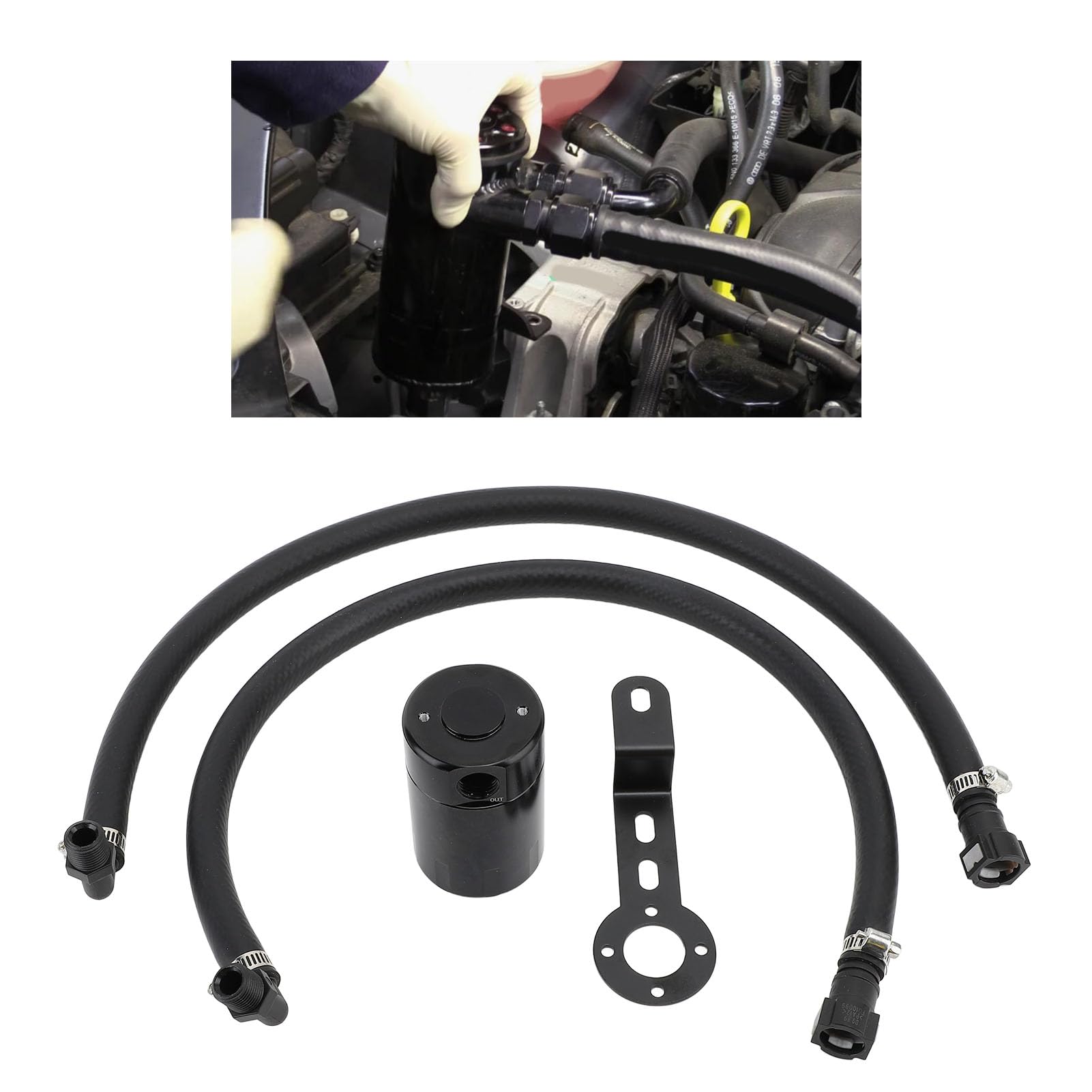 Séparateur d'huile et d'air en alliage d'aluminium, capacité de 3 oz, kit de protection du moteur compatible avec les modèles Chevy Silverado 1500 5,3 L 6,2 L 2014 2015 2016 2017