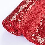 Pardecor Sequin Fabric by The Yard Red 1 Yard Sparkly Fabric Mesh Sequins Fabric for Sewing Clothing...