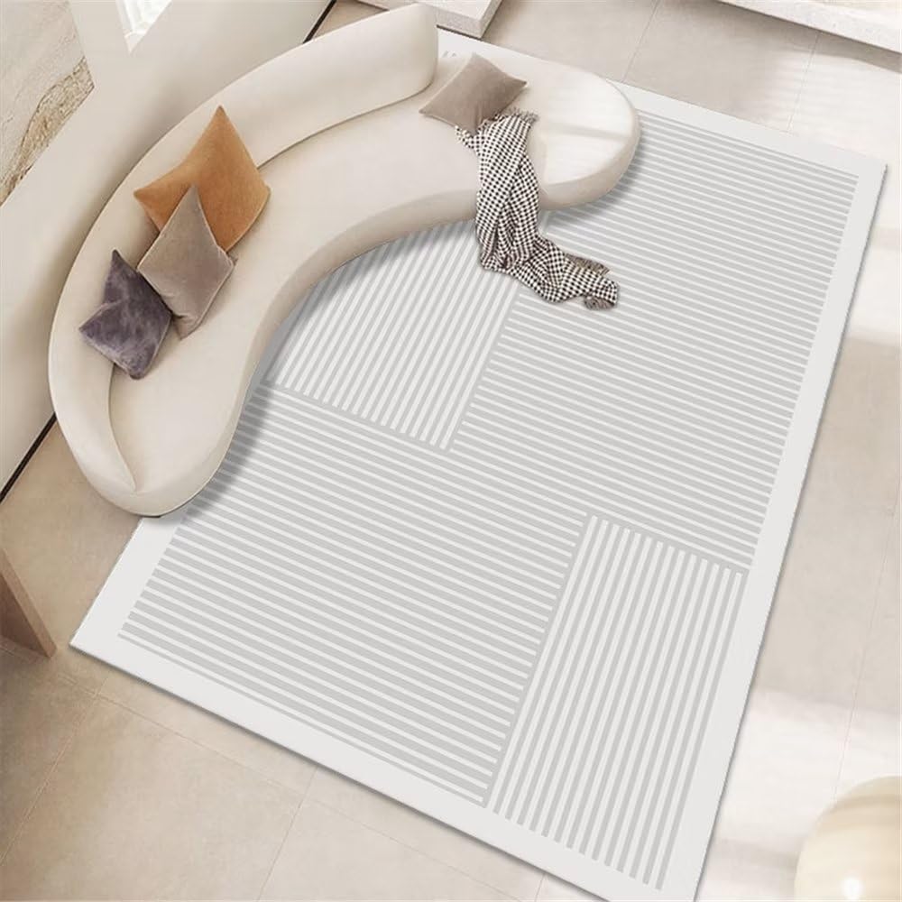 Tapis de sol gris fin anti-poussière pour chambre à coucher moderne