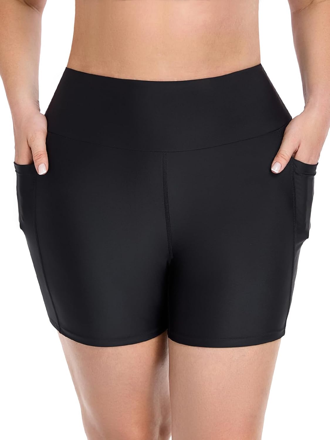 Ocean Blues Women's 5" Plus Size High Waisted Swim Shorts with Pockets Board Shorts - Image 3