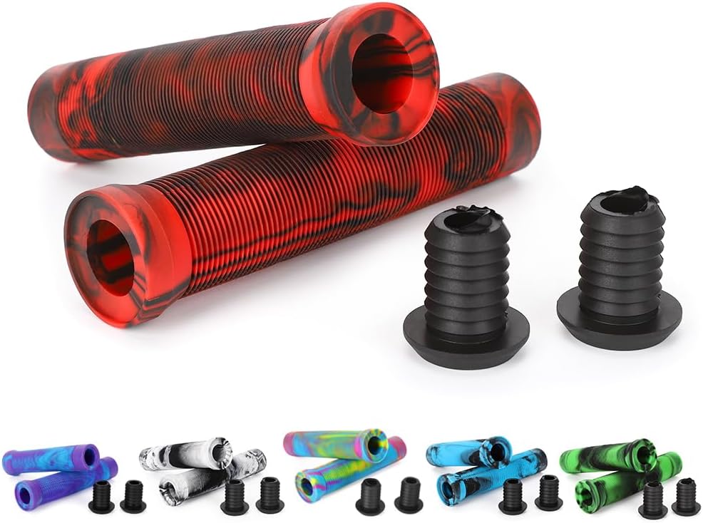 Kutrick Handle Bar Grips 145mm Soft Flangeless Longneck Grips for Pro Stunt Scooter Bars and BMX Bikes Bars
