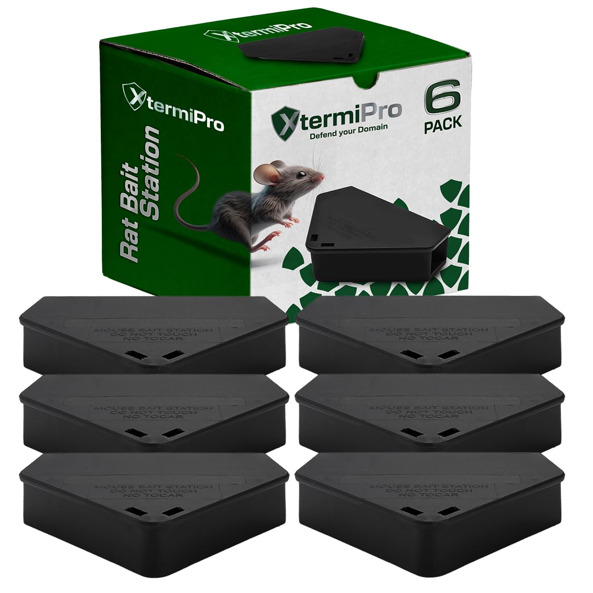Mouse Bait Station Outdoor with Keys 6 Pack | Tamper Resistant Mice Bait Boxes | Mice Stations for Indoors & Outdoor Use |...