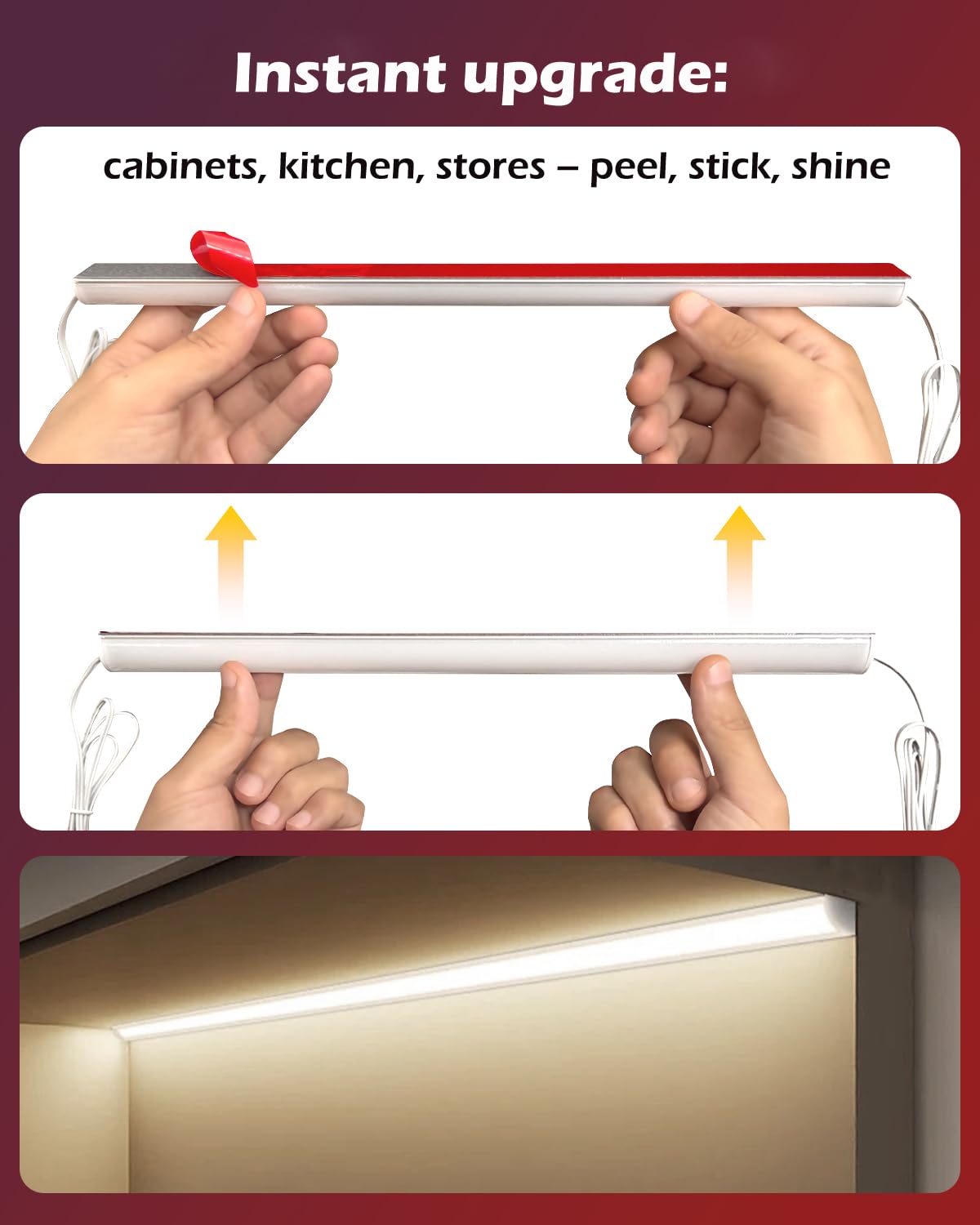 Oświetlenie podszafkowe LED z łącznikiem - 8szt 30cm V-kształtne listwy, 16W 1600Lumen Ciepła Biała 3000K do kuchni, gablot, półek