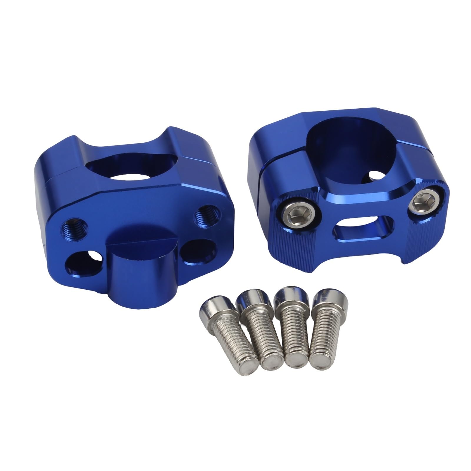 EHYSYN 22 28mm Universal Motorcycle CNC Billet HandleBar Fat Bar Risers Mount Clamp Adaptor Motocross Dirt Bike Modified Parts(Blue)