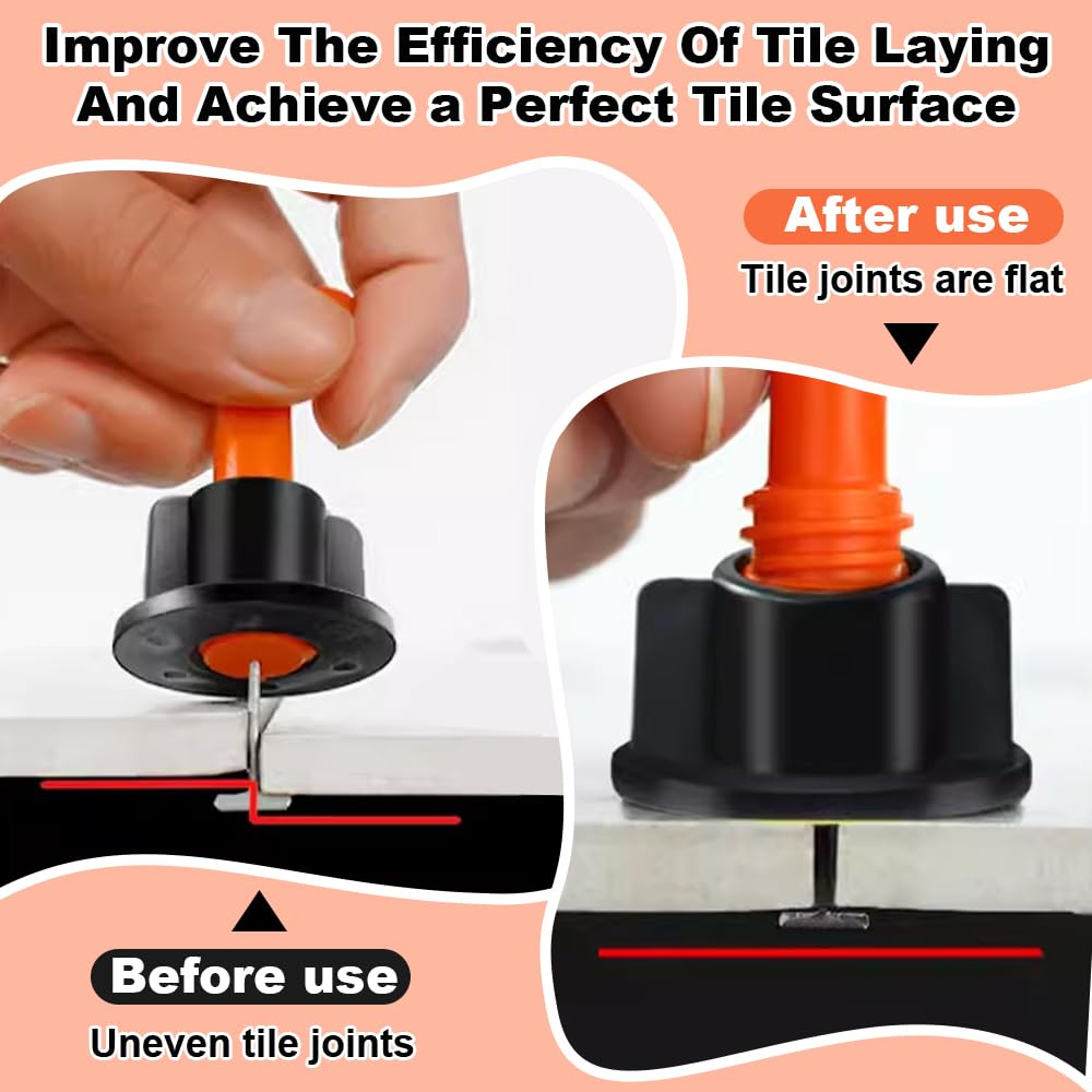 LPAMABA 50 Pz Livellatore per Piastrelle Sistema,Livellatori Cunei Autolivellanti per Piastrelle Riutilizzabili, Posizionamento delle Piastrelle per Pareti con Chiave Speciale per Pavimenti a Parete
