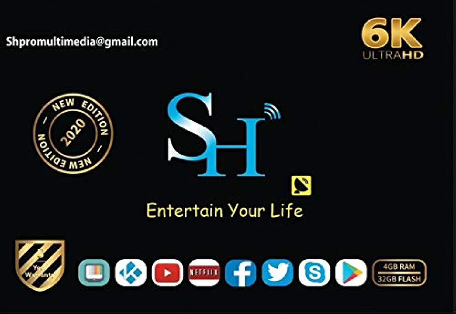 SH Android TV Box (4GB RAM,32GB Memory)