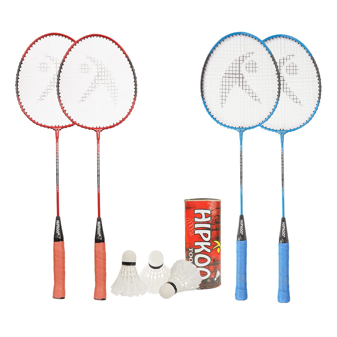 Hipkoo Sports Utility Aluminum Badminton Complete Racquets Set | 4 Wide Body Racket and 3 Shuttlecocks | Ideal for Beginner and Recreational | Lightweight & Sturdy (Assorted, Set of 4) (B09TTDF6PN) Amazon Price History, Amazon Price Tracker