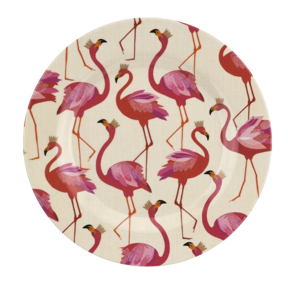 Sara Miller London Flamingo Melamine Salad Plates | Set of 4 | Salad, Pasta, Appetizer, and Dessert Plate | Indoor and Outdoor Dishes | 8-Inch | Dishwasher Safe