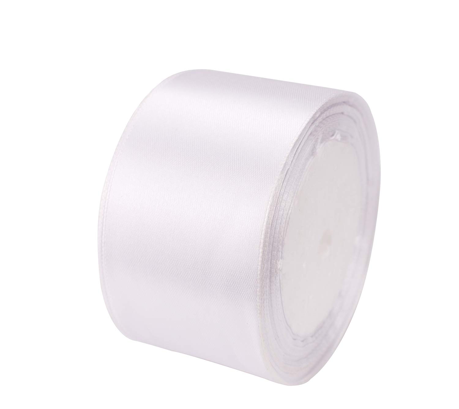 ATRBB 25 Yards 1-1/2 inch Wide Satin Ribbon Perfect for Wedding,Handmade Bows and Gift Wrapping(White)