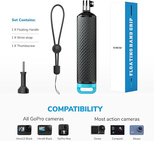 Miniatura 4 de Mango Flotante Grip Floaty Stick Accesorio Impermeable Compatible con GoPro Hero 13, 12, 11, 10, 9, 8, 7, 6, 5, 4, Session, 3+, 3, Hero(2018), Max,