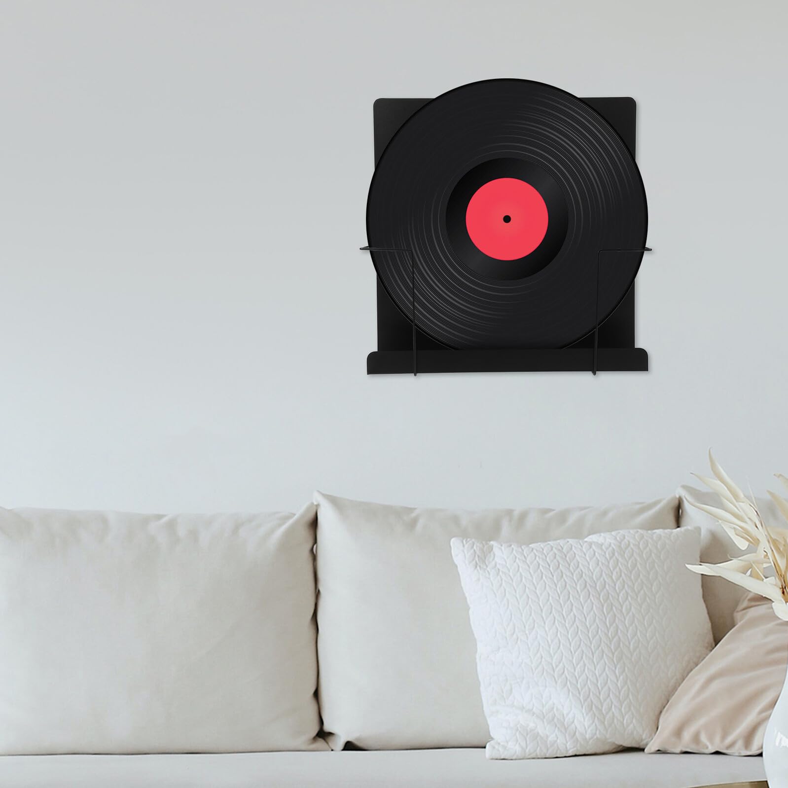 Homoyoyo Scaffale da Parete in Metallo Nero per Vinili, Grande Capacità di Carico e Design Moderno Minimalista per Organizzare Dischi a Casa