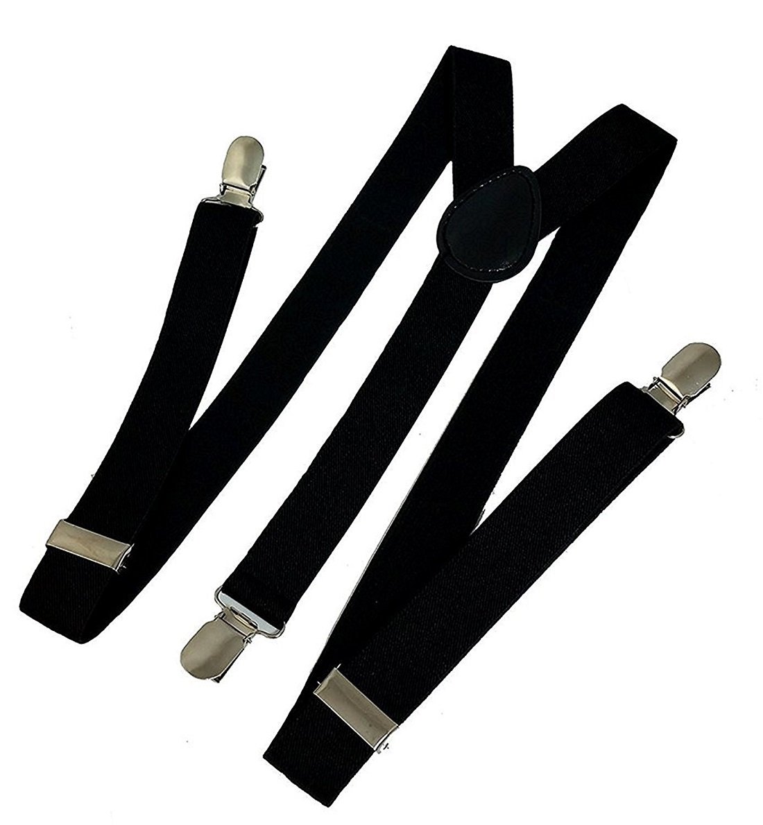 michelangelo Men's Y-Back Doted Adjustable Elastic Shoulder Straps 1" Trouser Bracesal (Black, Free Size)-picture-4