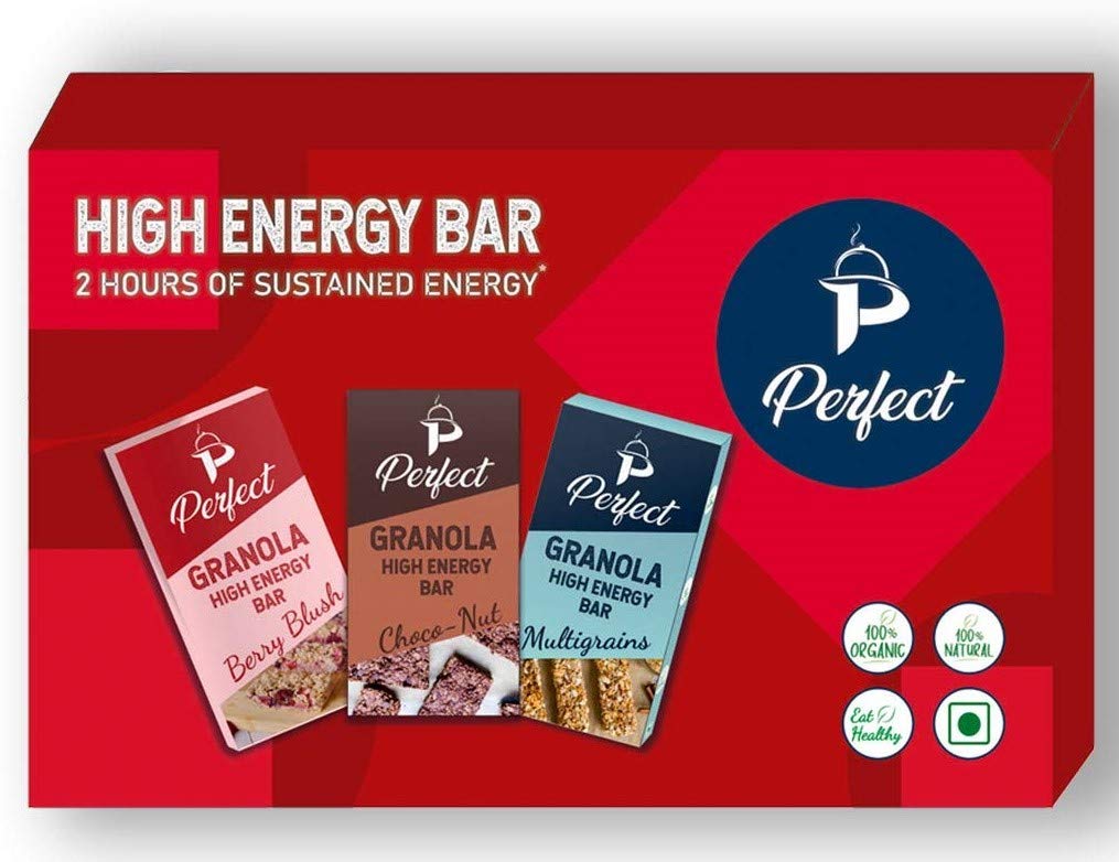 Perfect Granola High Energy Bar - Pack of 9 Premium and Healthy One Meal bar (Berry Blush Choco Nut Multigrain ) |Protein Bar | No Added Sugar 180gram-image-48