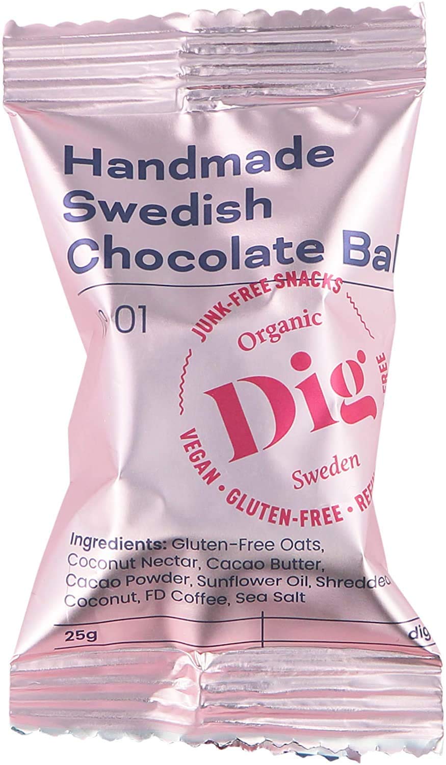 Dig/Get Raw - Handgemachte schwedische Bio-Schokokugel 16x25g