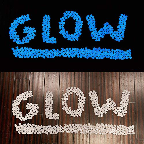 Xigui 200Pcs Glow In The Dark Garden Pebbles Glow Stones Rocks For Walkways Garden Path Patio Lawn Garden Yard Decor Luminous Stones (Blue) #TOP3