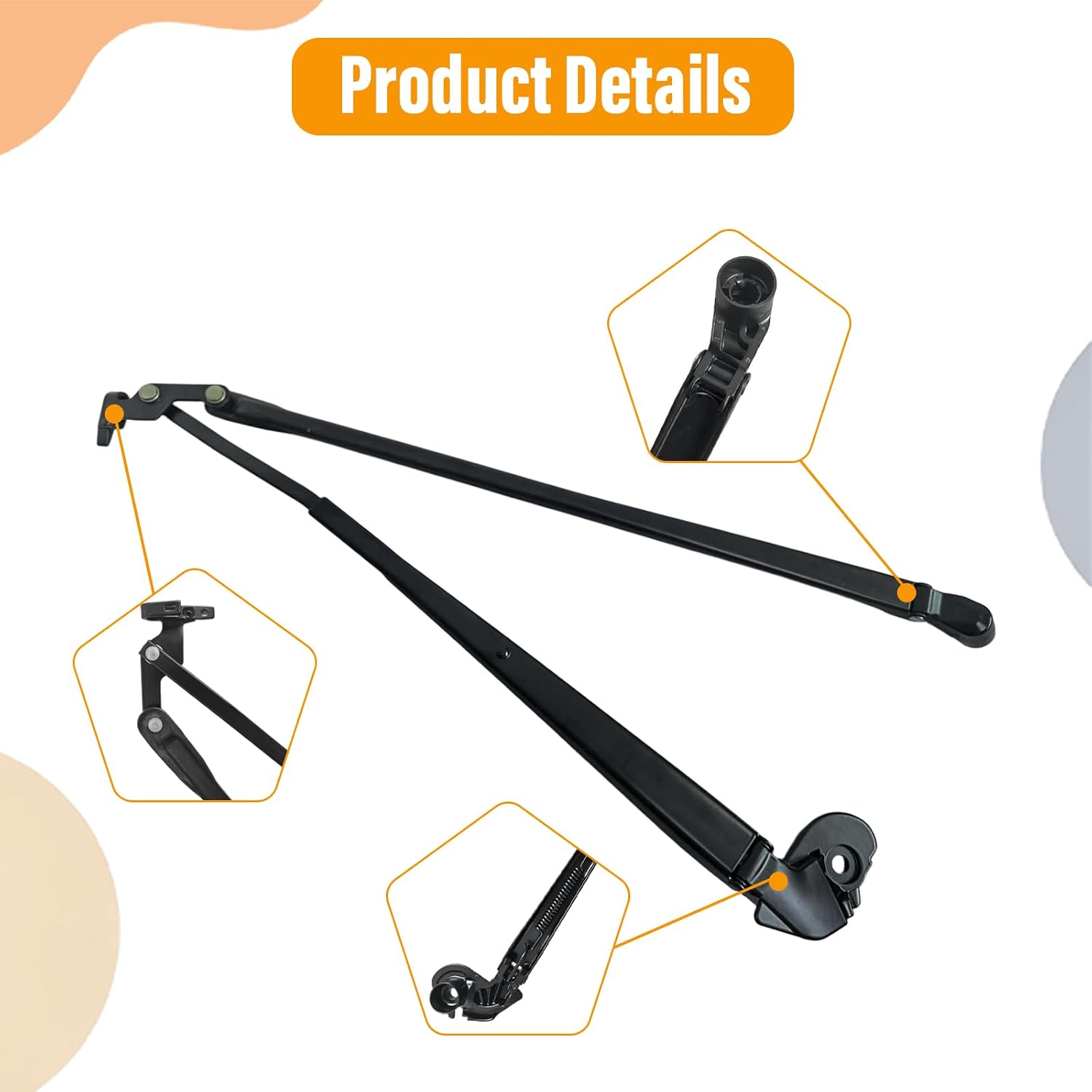 Passenger Right Side Wiper Arm 85211-52520 Compatible with Toyota Vitz NSP 130 135 KSP130 NCP131 2013-2017 Compatible with Toyota YARIS NCP130 131 2013-2017 8521152520 （Right-Hand Drive Only）