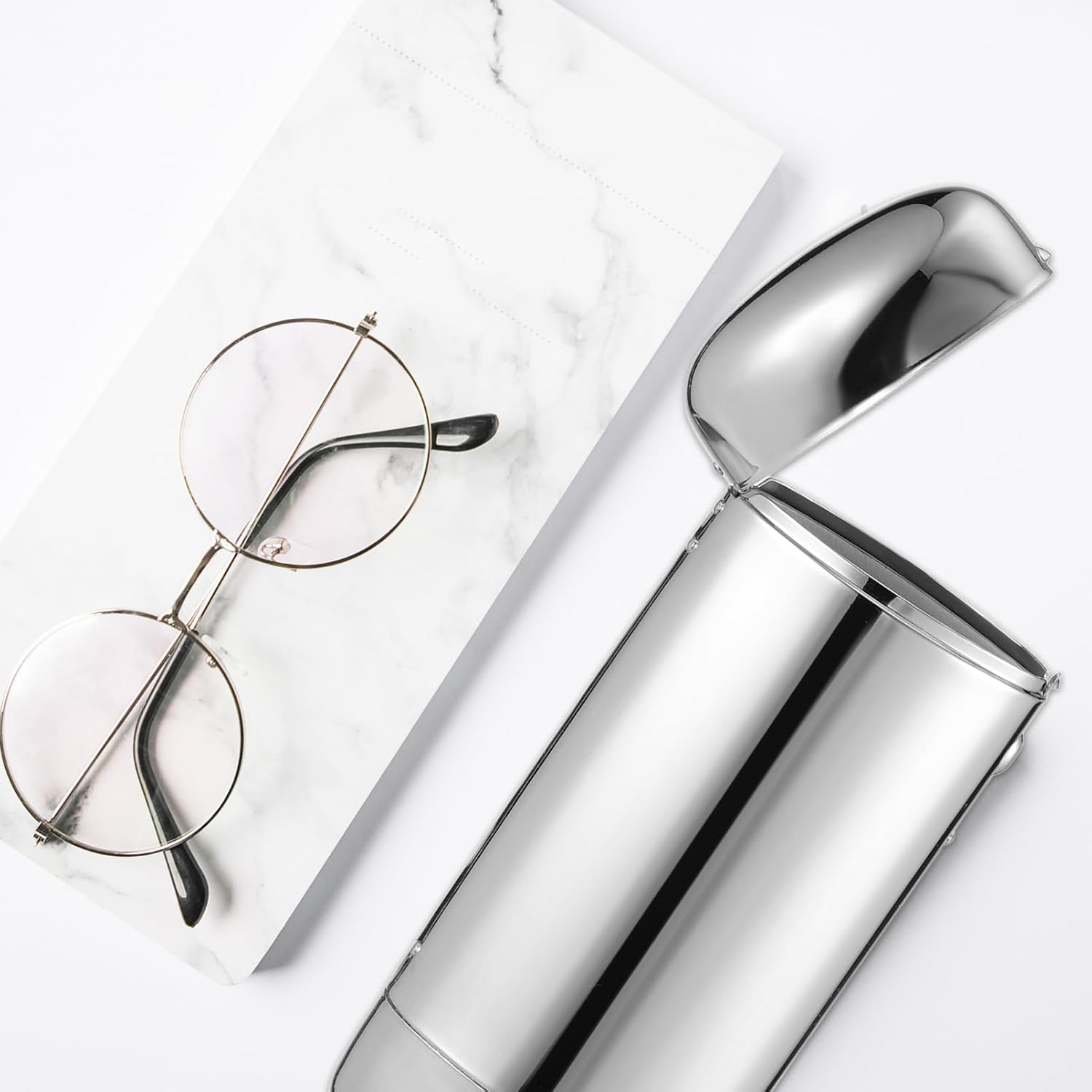 Holibanna Glasses Case Metal Pocket Eyeglasses Box Thin Hard Shell Glasses Case Sunglasses Case for Standard Reading Glasses
