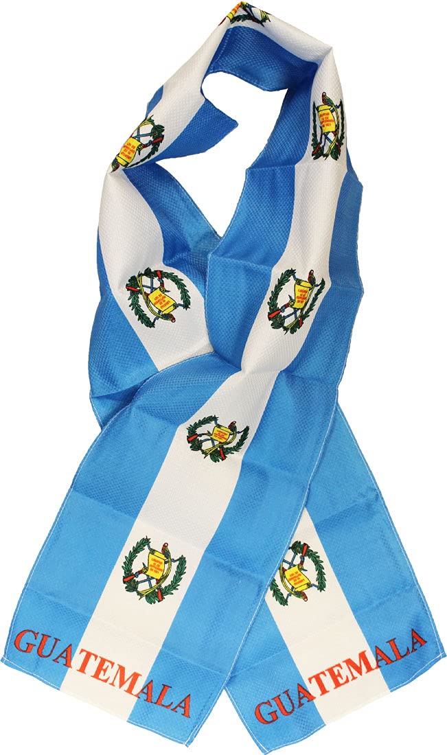 Flagline Guatemala - 8" x 63" Lightweight Flag Scarf, Blue, White, One size