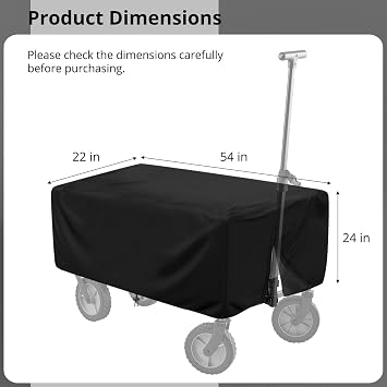 Extended Outdoor Folding Wagon Cover, 600D Oxford Cloth Protective Cover, 54×22×24