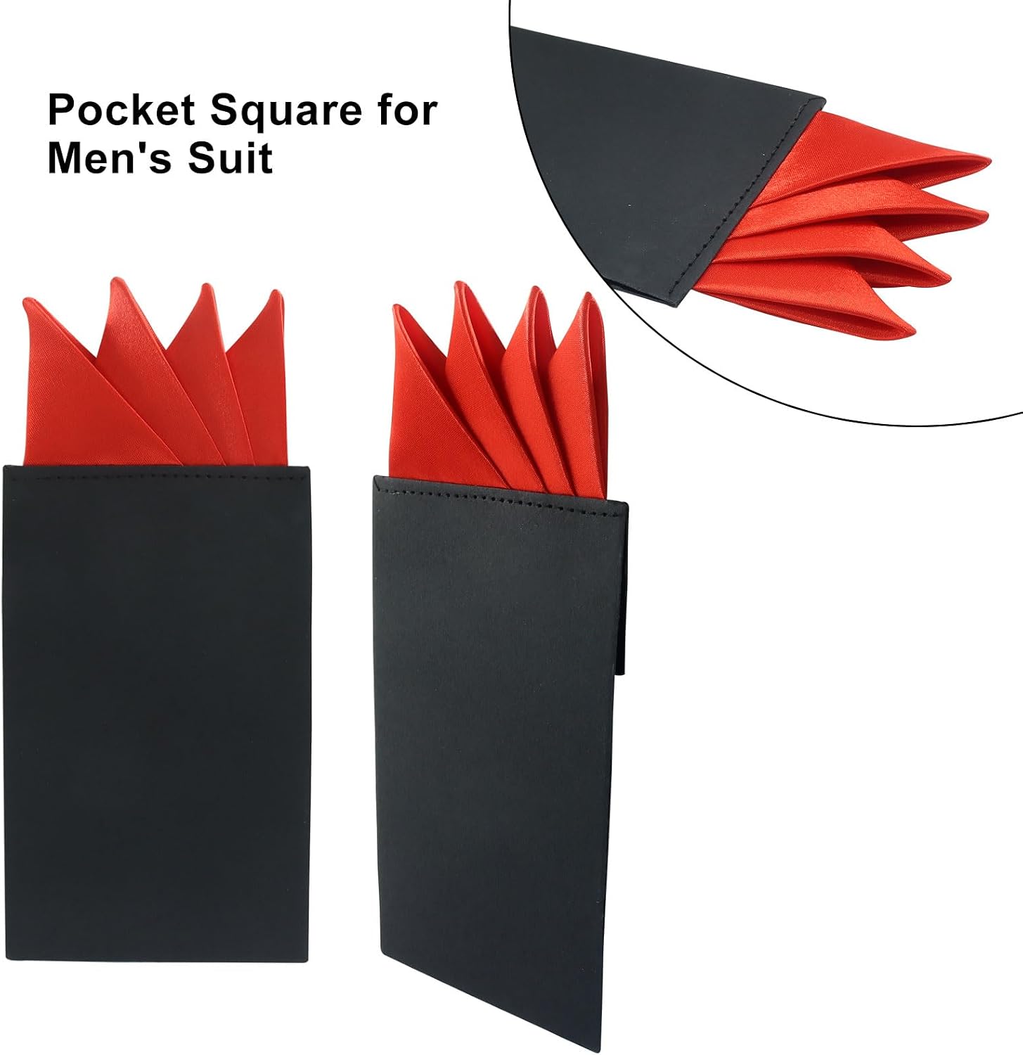 Luomorgo Prefolded Pocket Squares for Men - Triangle Fold Suit Handkerchief with Card