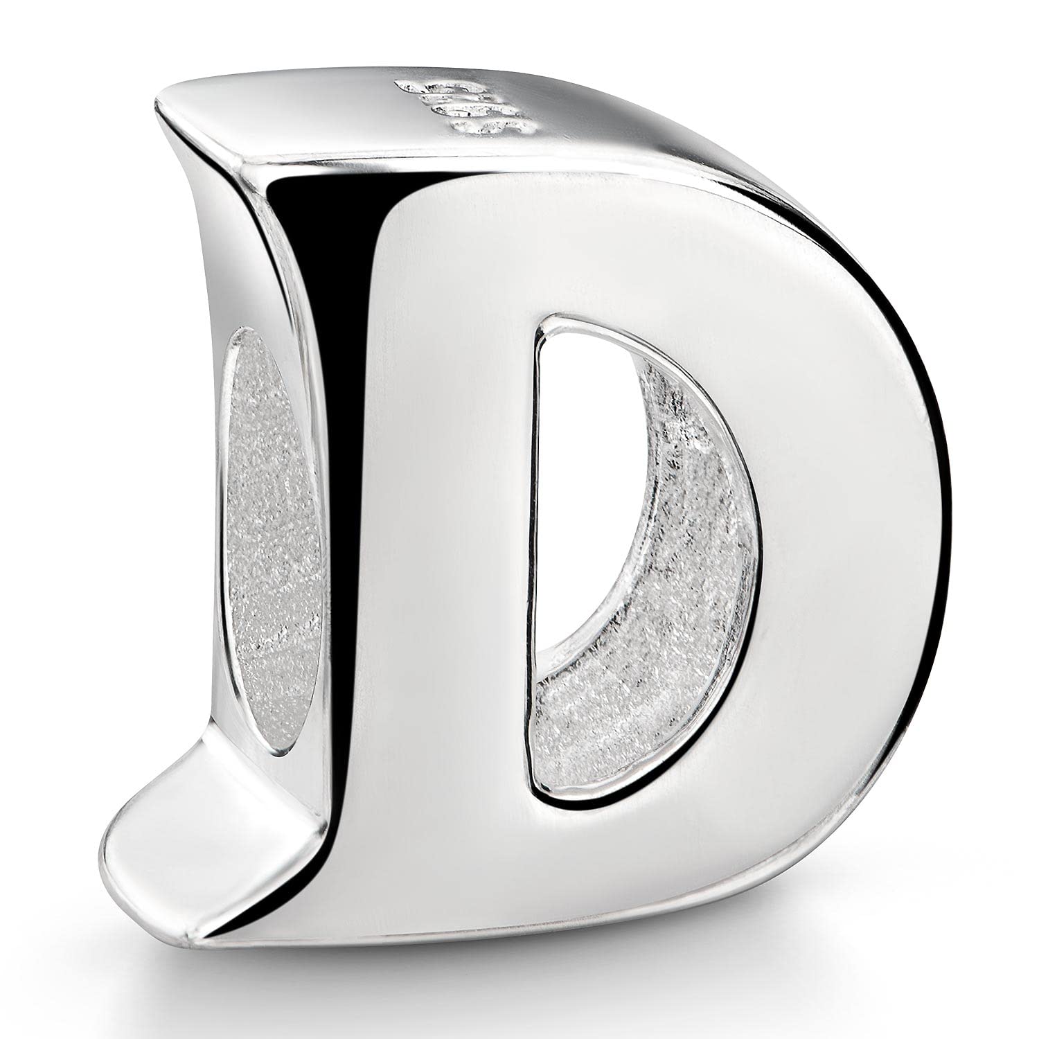 MATERIA Letra W Alfabeto Colgante Plata 925 Con 3 Circonitas Para