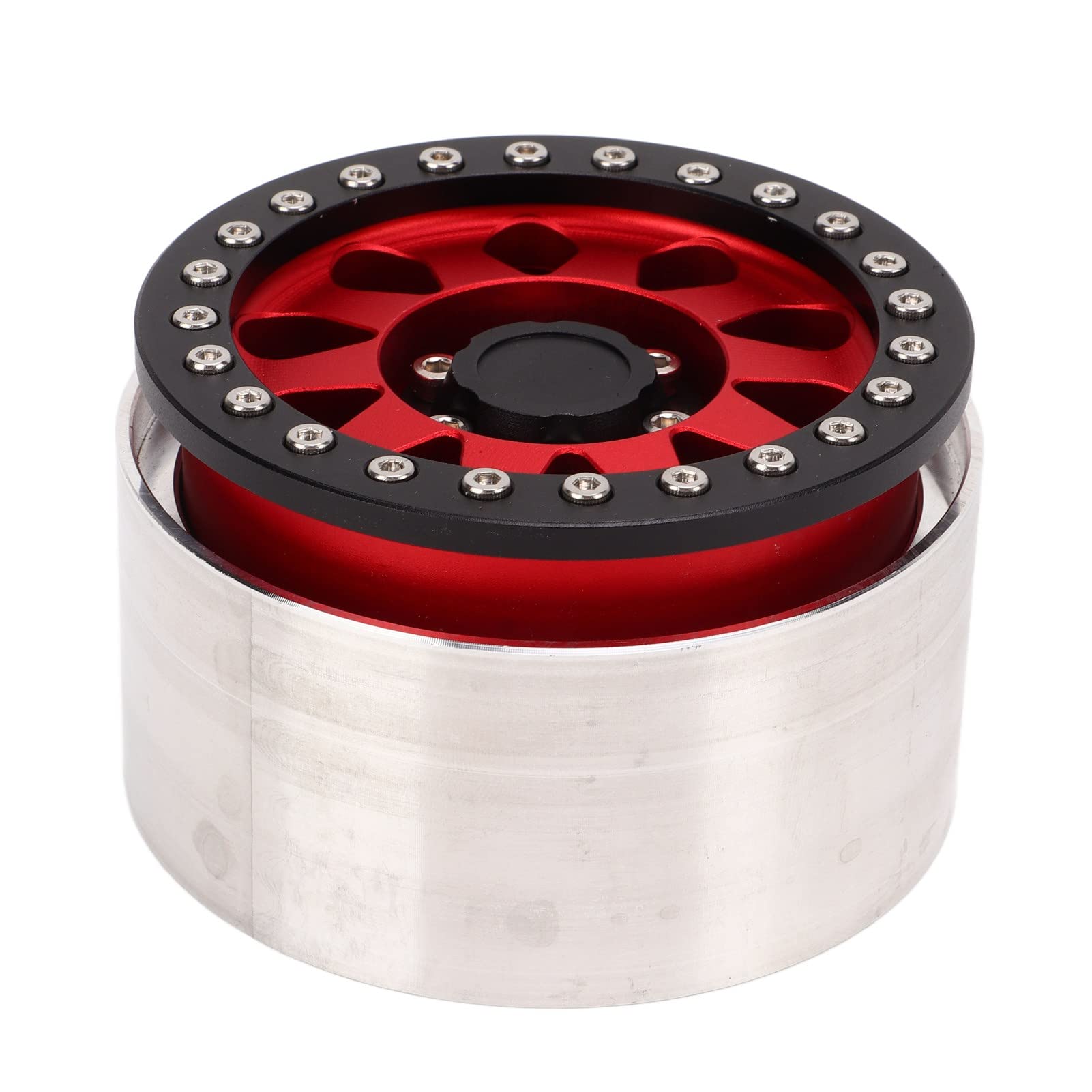 Cerchi per ruote di auto RC, 4 pezzi, cerchi di ricambio in lega di alluminio per auto RC SCX6 1/6, pneumatici fuoristrada leggeri e durevoli da 2,9 pollici con forte supporto su (Rossa)