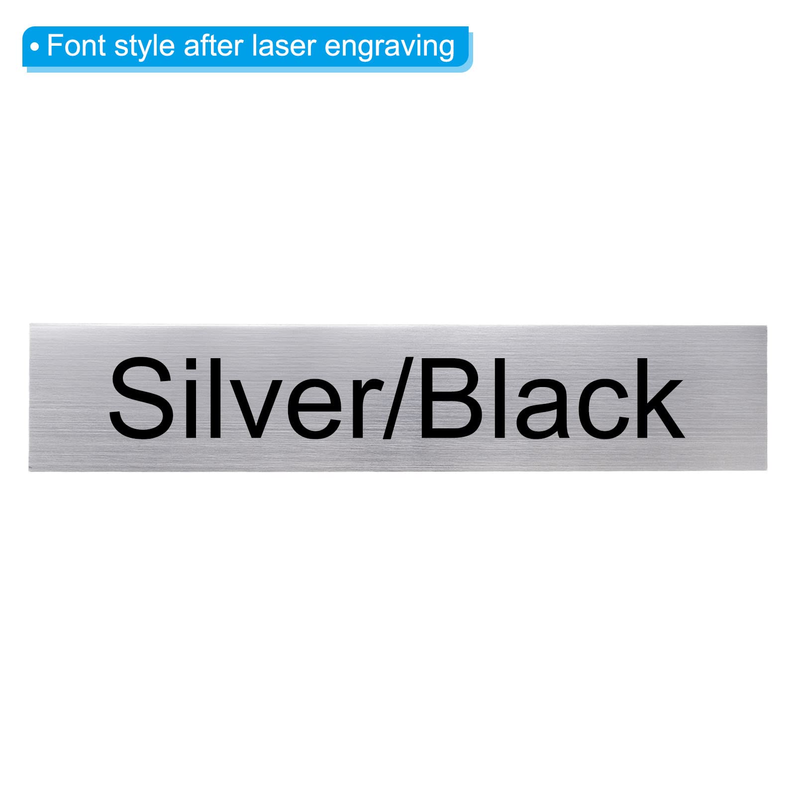 PATIKIL 3"x1" Stainless Steel Laser Engraved Mount Metal Name Plate, 20