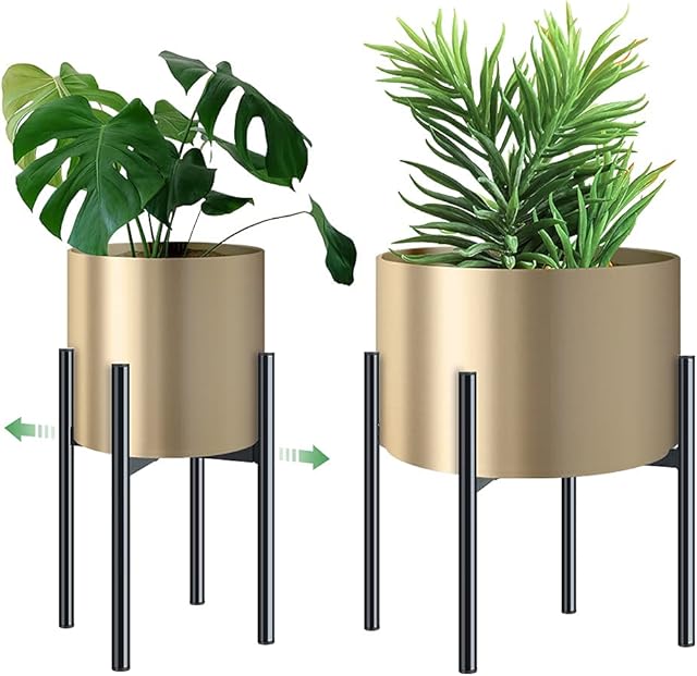 H HOMEXIN Plant Stand Indoor Metal Adjustable Plant Holders for 21-30CM Plant Pot (not Included) Color Optional Easy Assembly Plant Rack, Mid Century Stable Stylish Display (1 Pack)