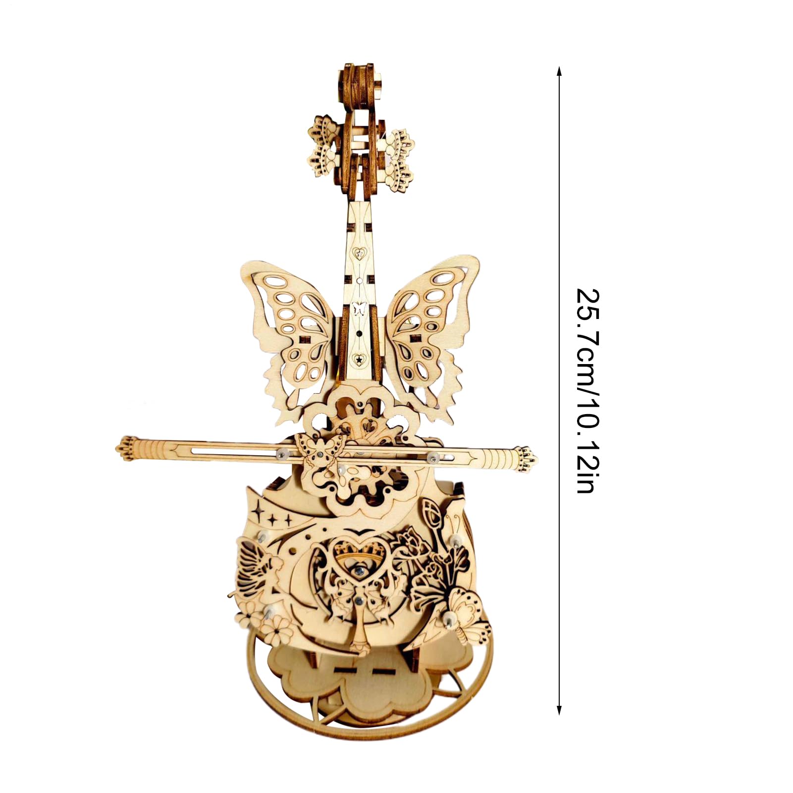 Puzzle 3D Carillon Violino kit costruzione creativo fai da te | Carillon In Legno Violino Puzzle A Incastro per bambini ragazzi scrivania camera da soggiorno casa mensola